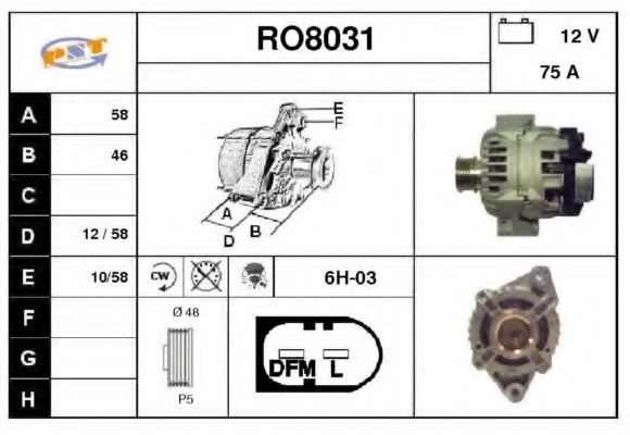 SNRA RO8031 Alternator